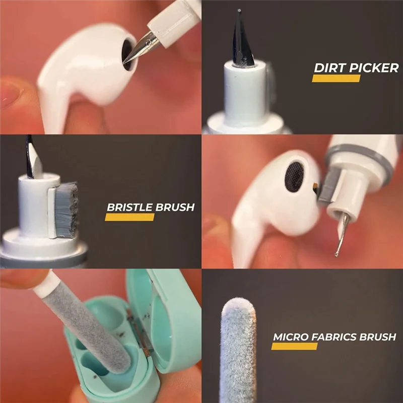 A59E-Cleaning Pen For  Pro  Multi-Function Cleaning Pen With Soft Brush Flocking Sponge For Bluetooth Earphones Case