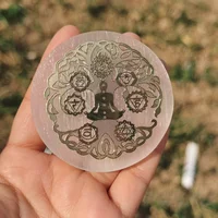 Natural Selenite Slice Slab White Gypsum 7 Chakras Flower of Life Charging Plate Yoga Meditation Fengshui Healing Crystal 6