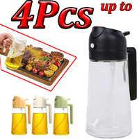 1-4Pcs 500ml 2-in-1 Spray Bottle Plastic BBQ Cooking Oil Sprayer Leak Proof Design Kitchen Baking Cooking Oil Dispenser