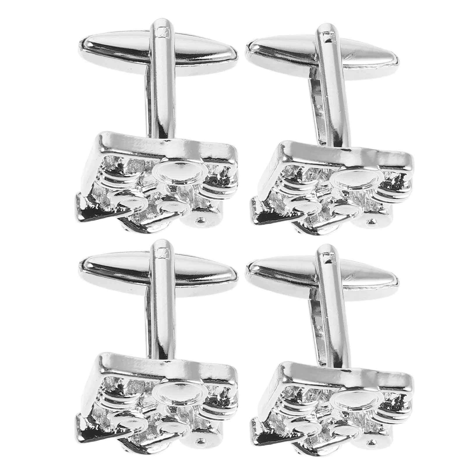 4Pcs Drum Set Cufflinks Musician Alloy Vintage Musical Note Business Suit Accessories for Wedding Party Groomsmen