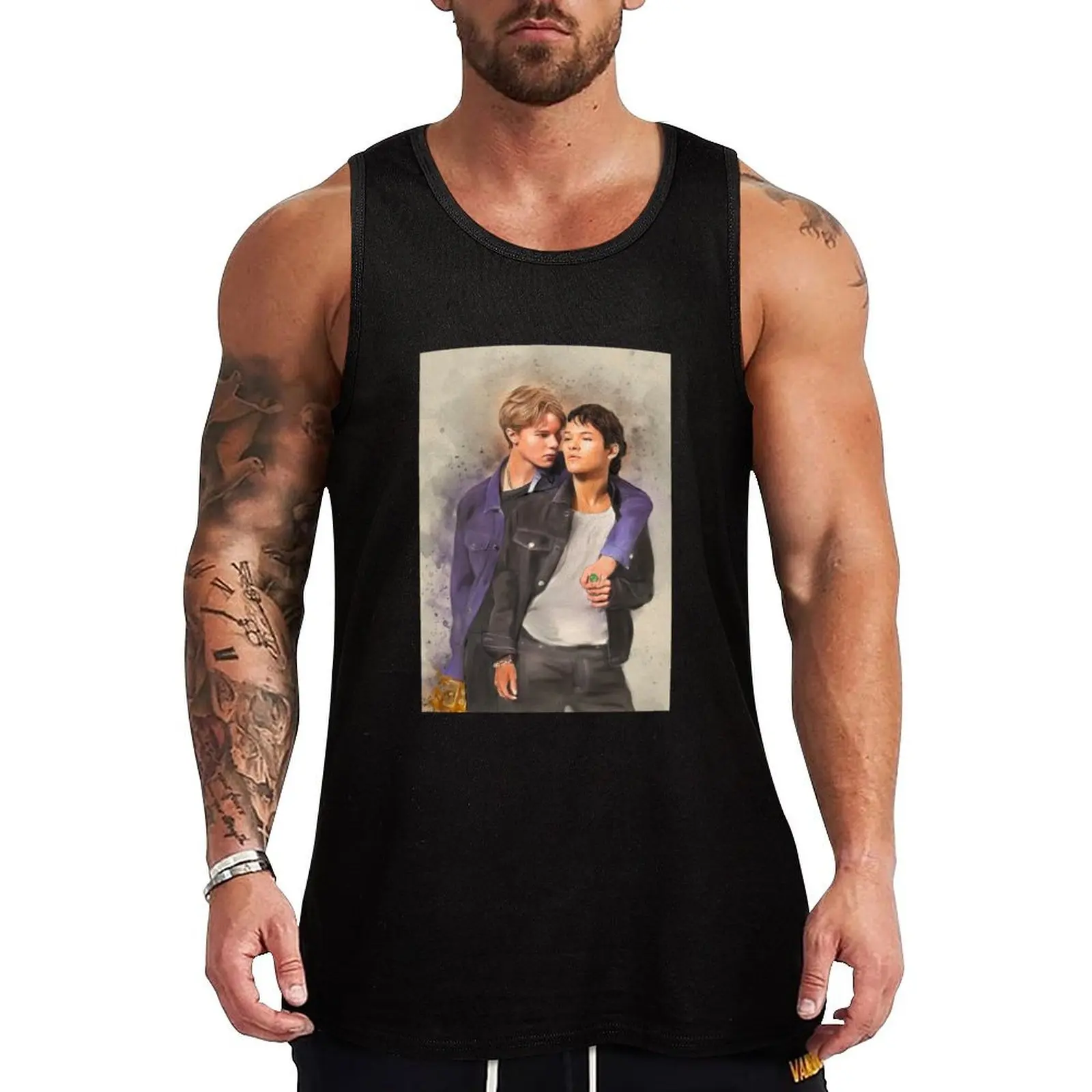 

Watercolor of Wilhelm and Simon from Young Royals Tank Top t-shirt for men sports clothes for men