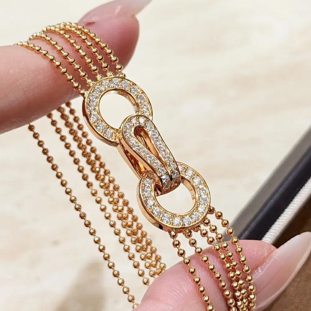 KQDANCE 16CM 925 Sterling Silver Gold Plated Full Diamonds Five Layer Tassel Beads Zircon Bracelet Women's Luxury Fine Jewelry - view 4