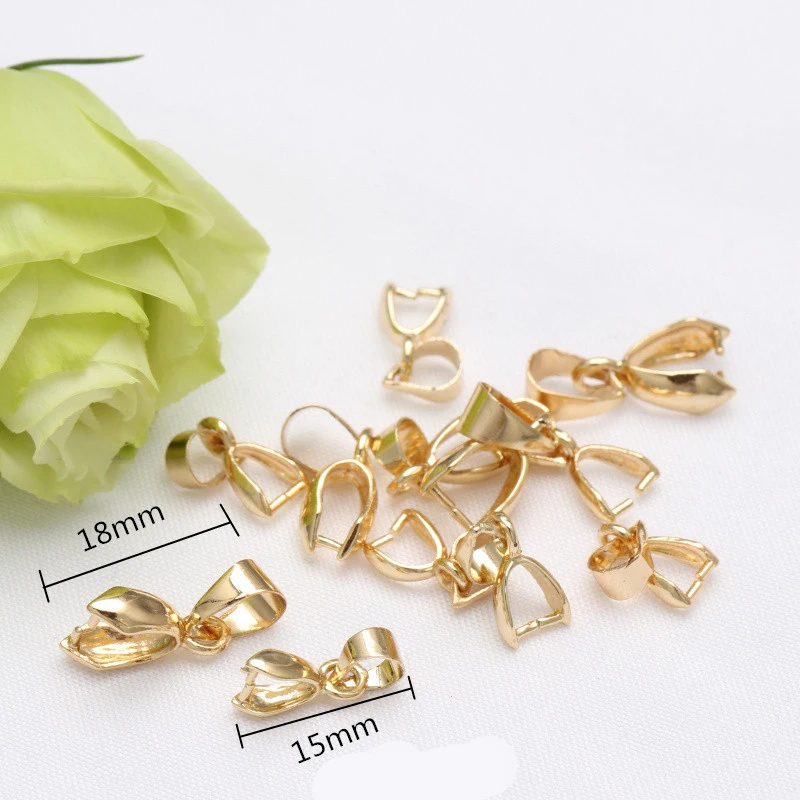 10 قطعة قلادة ربط مشبك مواد صنع المجوهرات اكسسوارات Charms بها بنفسك أساور القلائد 14K لوازم مطلية بالذهب #3