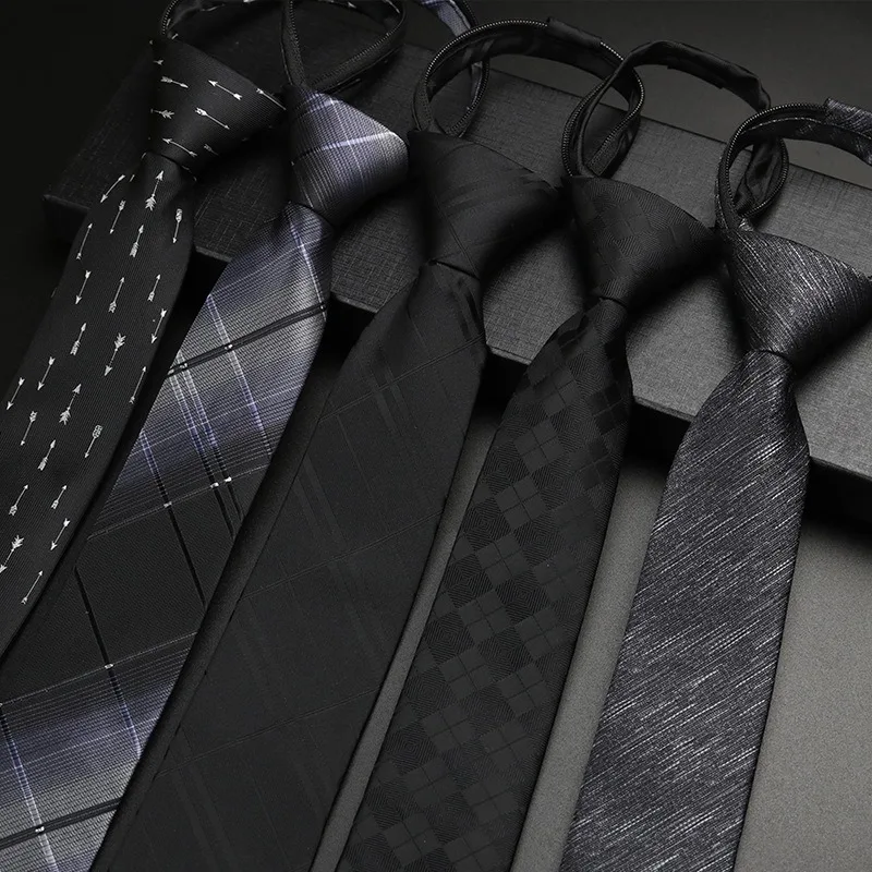 

Men Zipper Tie Lazy Ties Fashion 6cm Business Necktie for Man Skinny Slim Narrow Party Wedding Necktie Accesorios Hombre