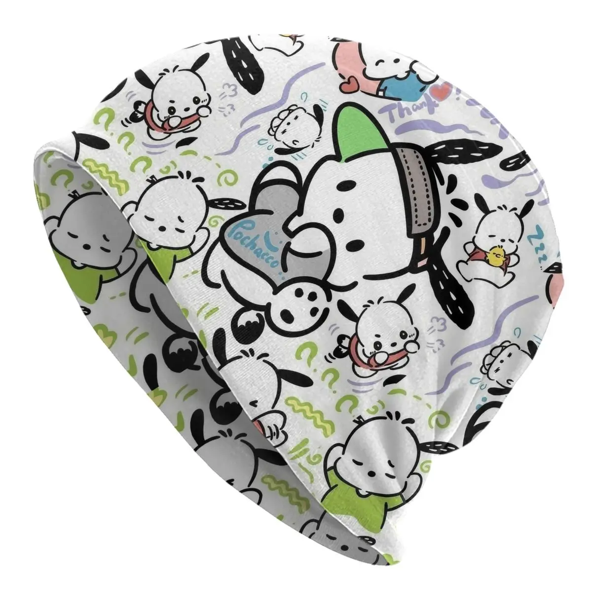 

Pochacco мультяшные шапки для собак в стиле хип-хоп, осенне-зимняя уличная шапка Skullies, весенние теплые шапки двойного назначения