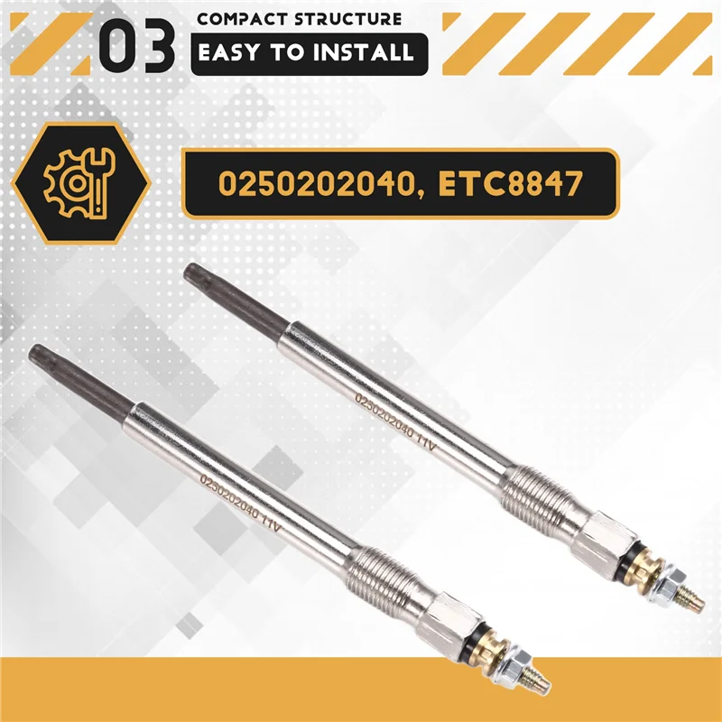 

4 шт. свеча накаливания двигателя 0250202040 ETC8847 для Land Rover Defender Discovery Range Rover 2,5 TDI дизельная свеча предварительного подогрева