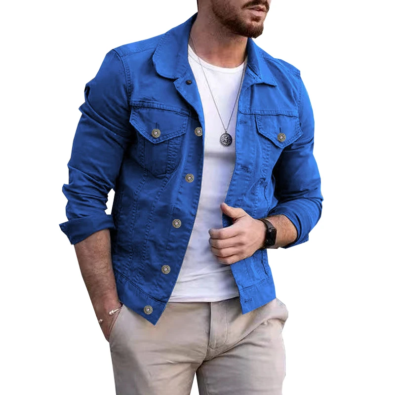 Giacca di velluto a coste sottile da uomo primaverile giacca di velluto a coste coreano da uomo Casual in Denim da lavoro Top