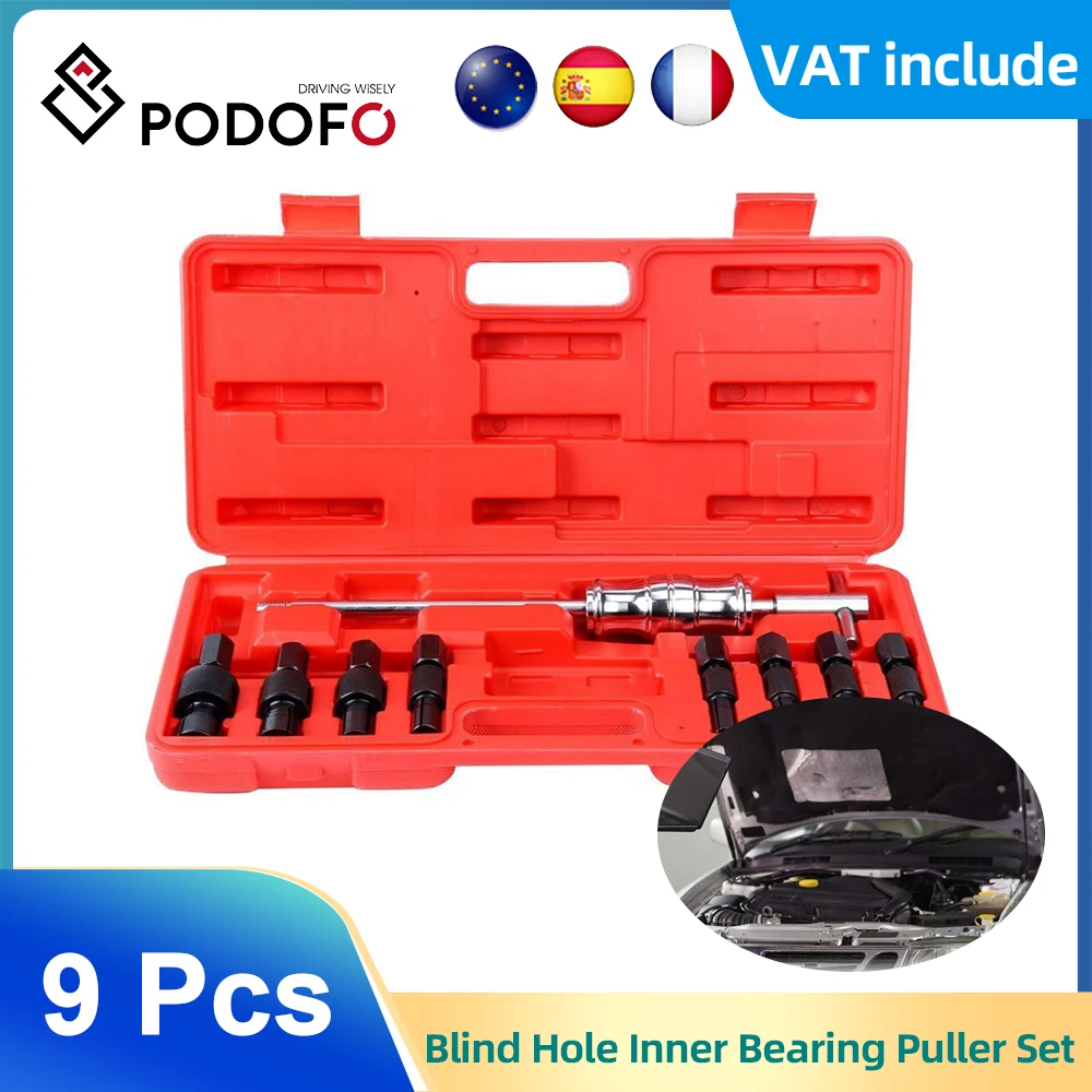 Podofo 9pc Blind Hole Inner Bearing Puller Set Remover Slide Hammer Internal Kit 8-32mm