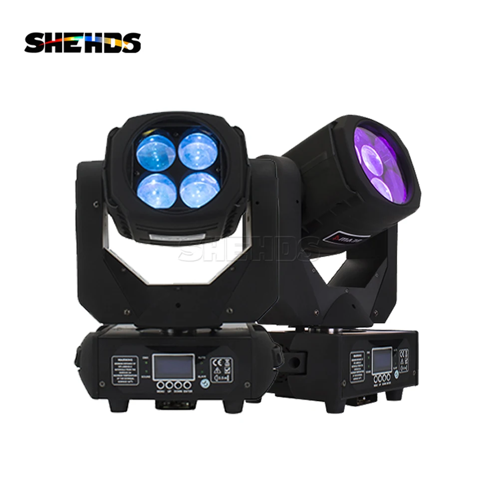 SHEHDS 4x25W Party Light Beam LED Moving Head Disco LED lights Strobe Effect Stage Light For DJ Disco Party Grandma2