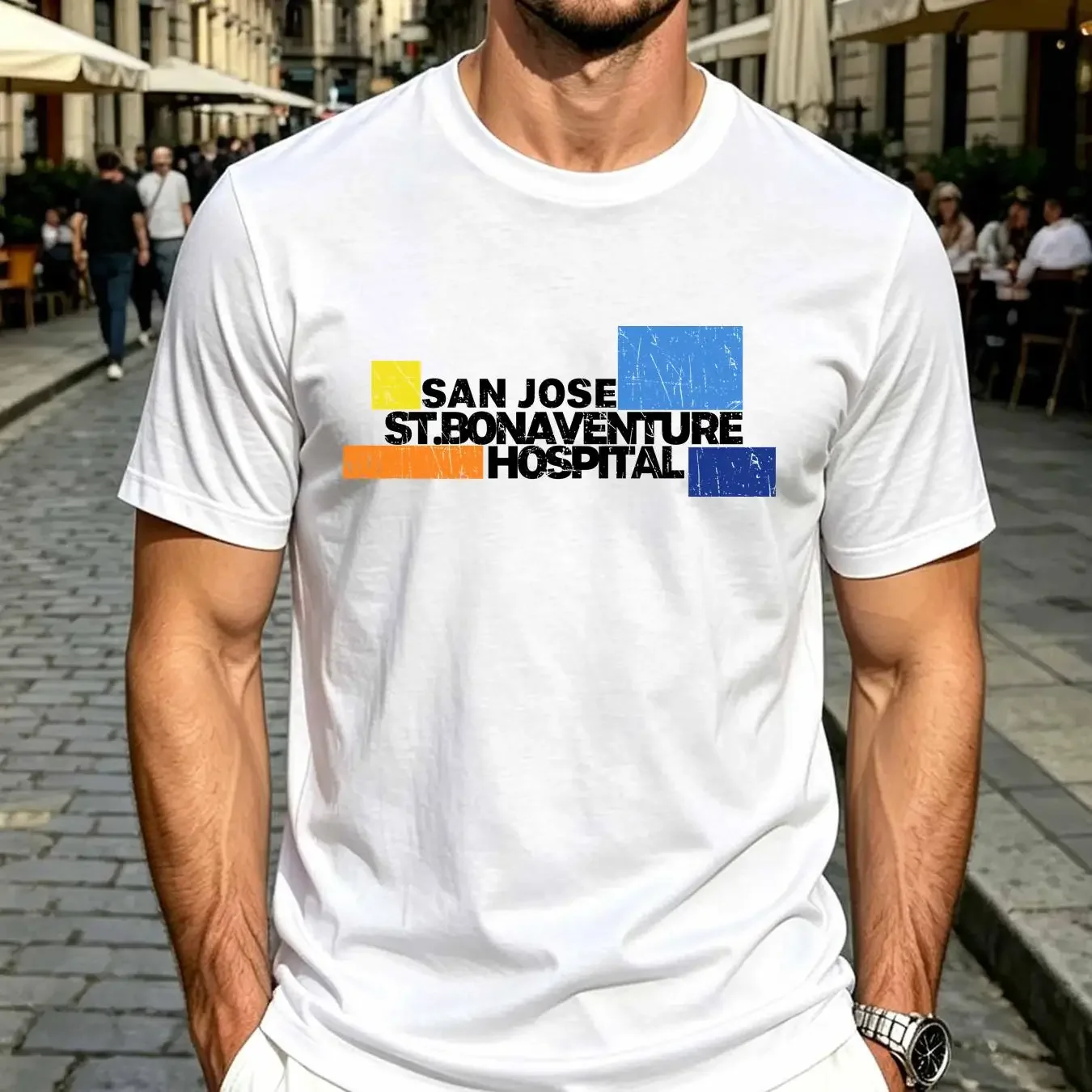 washed T Shirt St Bonaventure Hospital The Logo Symbol Good Sign Doctor vintage Washed Stretched homme designer clothes Unisex