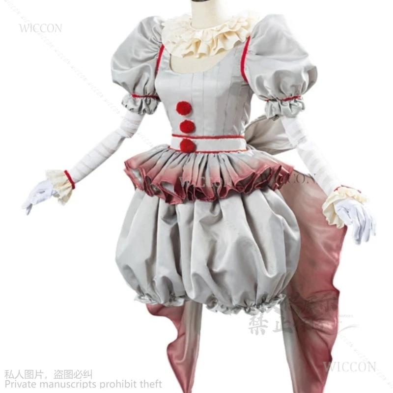 2024 New Anime Cos Clown Penny Halloween Girls Wise Horror Lolita Dress Up Women Fantasy Dress Carnival Party Full Set Cartoon