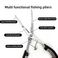 Multifunctional Fishing Pliers Featuring a Long-Nose Design for Hook Removal; Includes a Safety Lanyard. Lure Pliers. 4