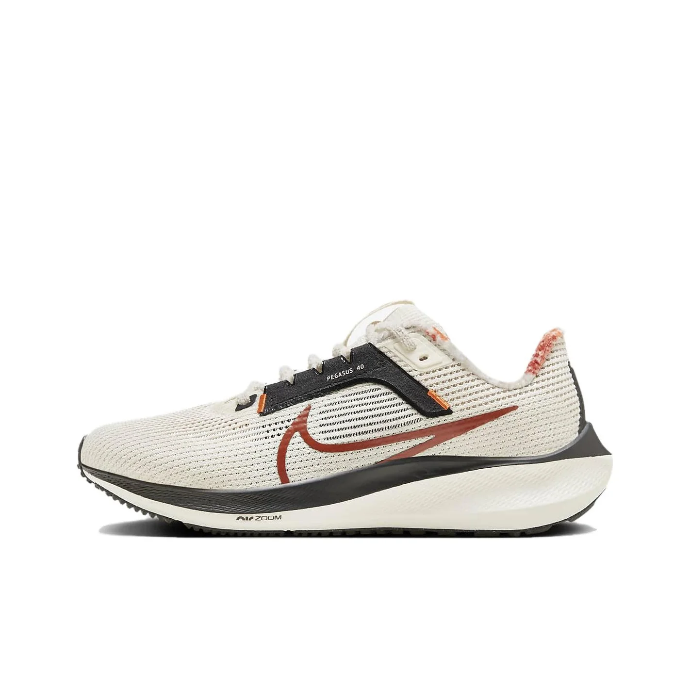 Nike Air Zoom Pegasus 40 Abrasion Resistant Low top Casual Training Running Shoes Women's White Black Orange FN3477-100
