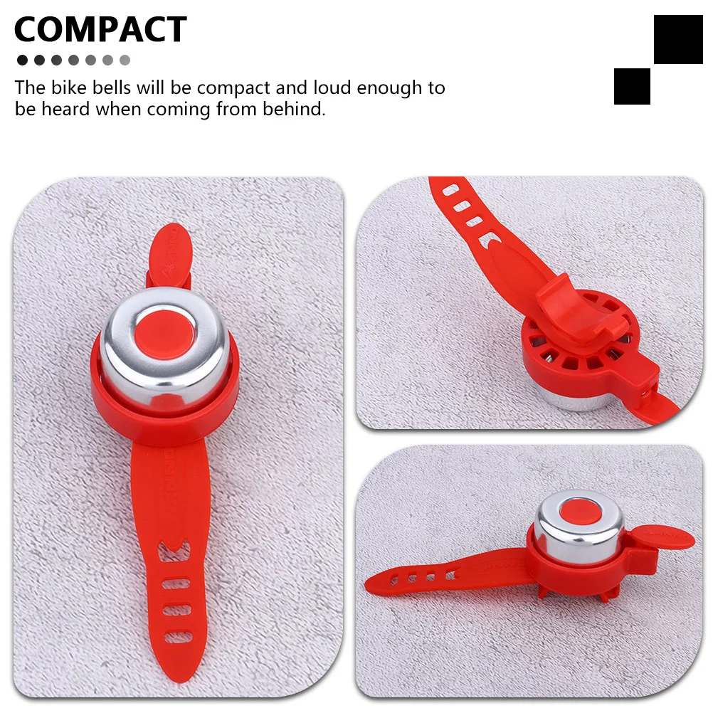 

2Pcs Kids Bike Bell Plastic Scooter Bell Removable Skateboard Bells Retro Compact Loud Clear Ringtone Durable AntiAging Suitable