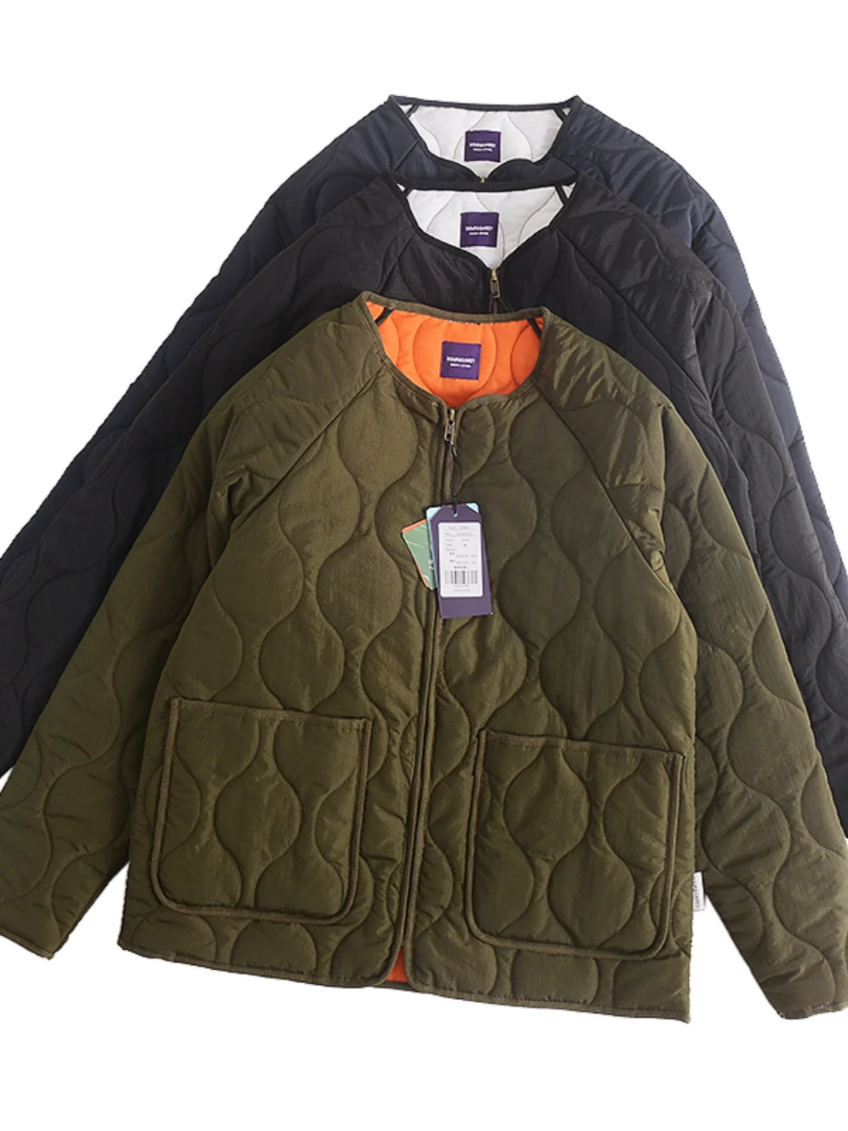 

Модная городская стильная осенне-зимняя хлопковая куртка, стеганая, теплая верхняя одежда для мужчин, свободная повседневная хлопковая одежда с длинными рукавами на молнии