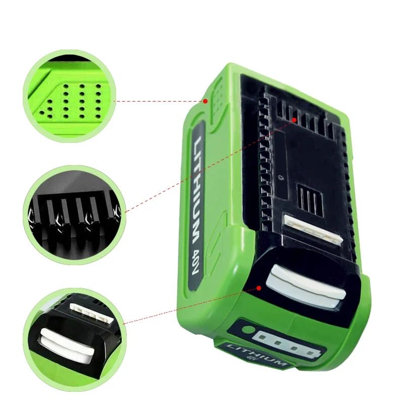 

For 40V GreenWorks Li-ion Rechargeable Battery 2000mAh for GreenWorks 29462 29472 29282 G-MAX GMAX Lawn Mower Power Tool Battery