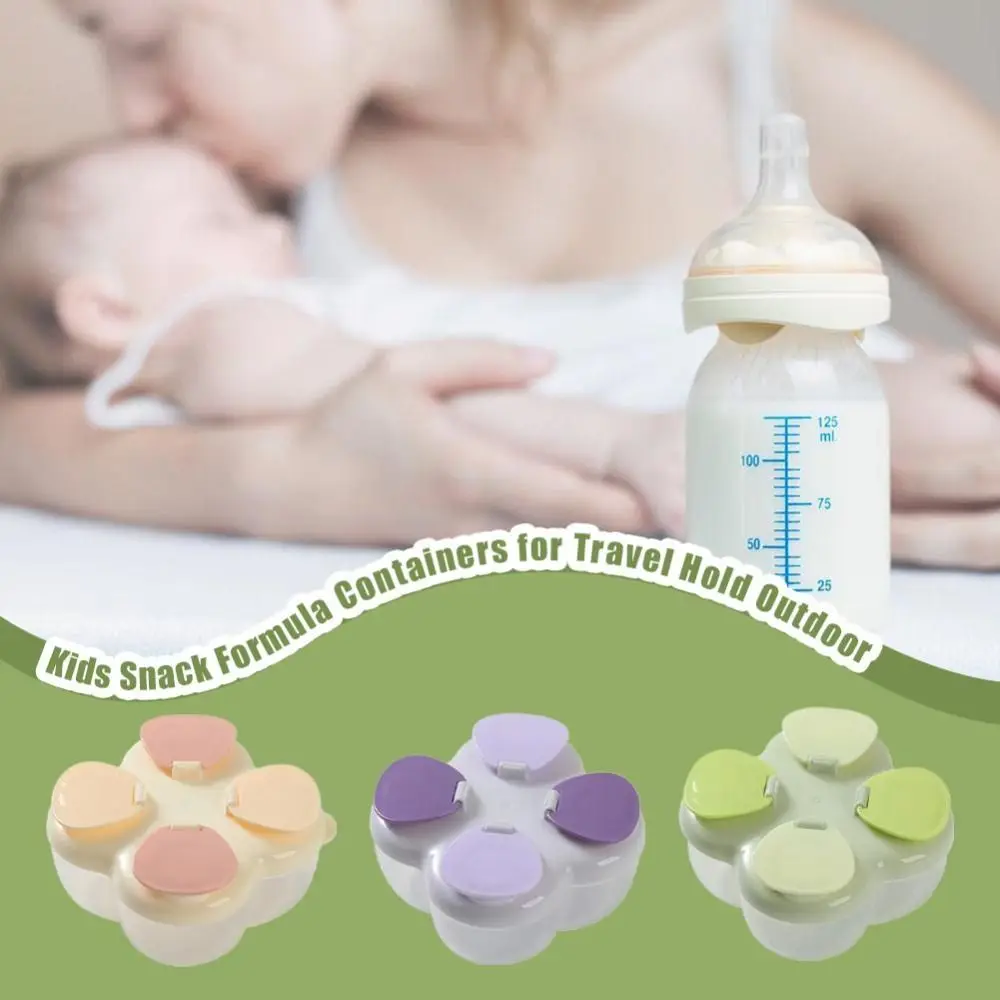 Partitioned Baby Formula Dispenser Leak Resistant 4 Compartments Formula Storage Box 720ml PP Baby Food Container