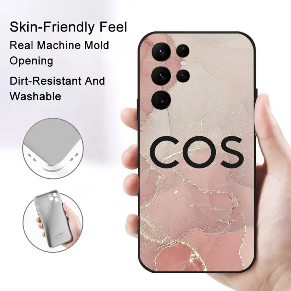 C0S-Fashion Marble Pattern Phone Case For Phone S Series S20 S21 S22 S23 S24 FE Plus Ultra TPU Soft To Skin-friendly Cover