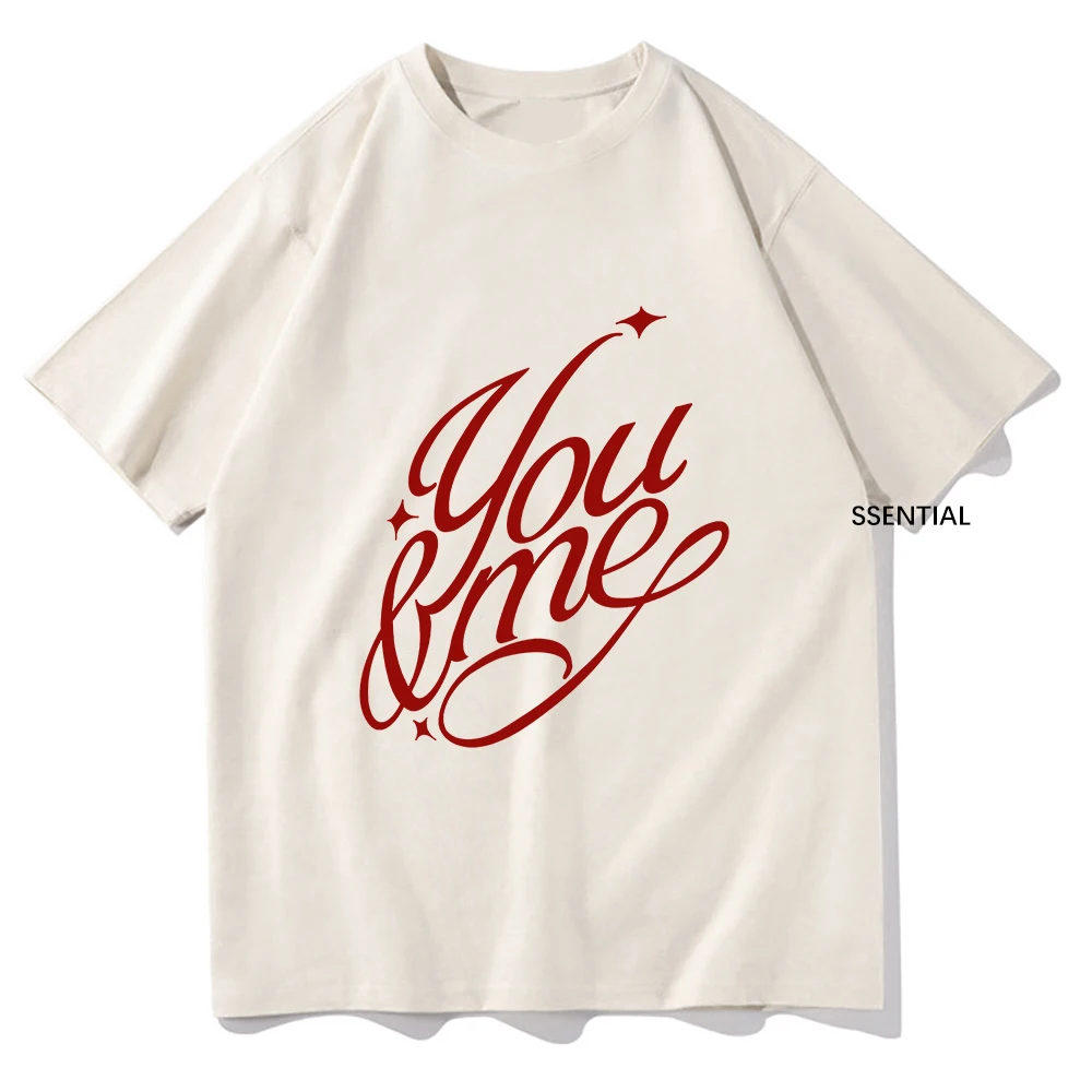 2023 JENNIE ‘You & Me’T Shirt Vintage Fashion Men/Women Aesthetic T-Shirt Unisex High Quality Cotton Tees Kawaii Cute Clothes