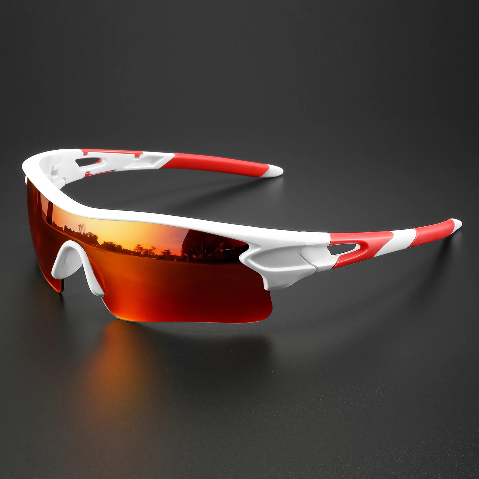 Klassieke sportzonnebril met uit één stuk omwikkelde UV400-lens - Unisex Comfort Fit voor fietsen, hardlopen, wandelen en buiten