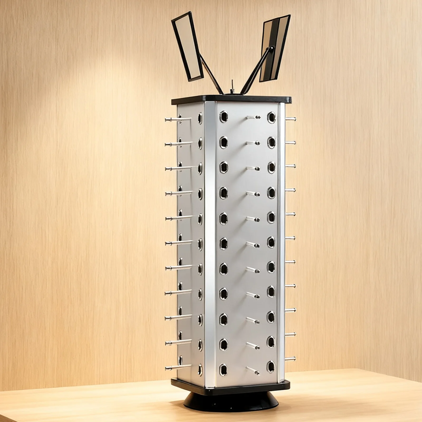 

Органайзер-подставка для 44 пар солнцезащитных очков с зеркалом, держатель для очков для дома, коллекции, магазина, выставки