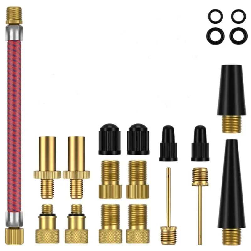 21/30 Stück Fahrrad-Reifenfüller, Nadel- und Luftschlauch-Adapter-Set – Pumpenanschlüsse für Fahrradreparatur und Basketballventile – Detail 2