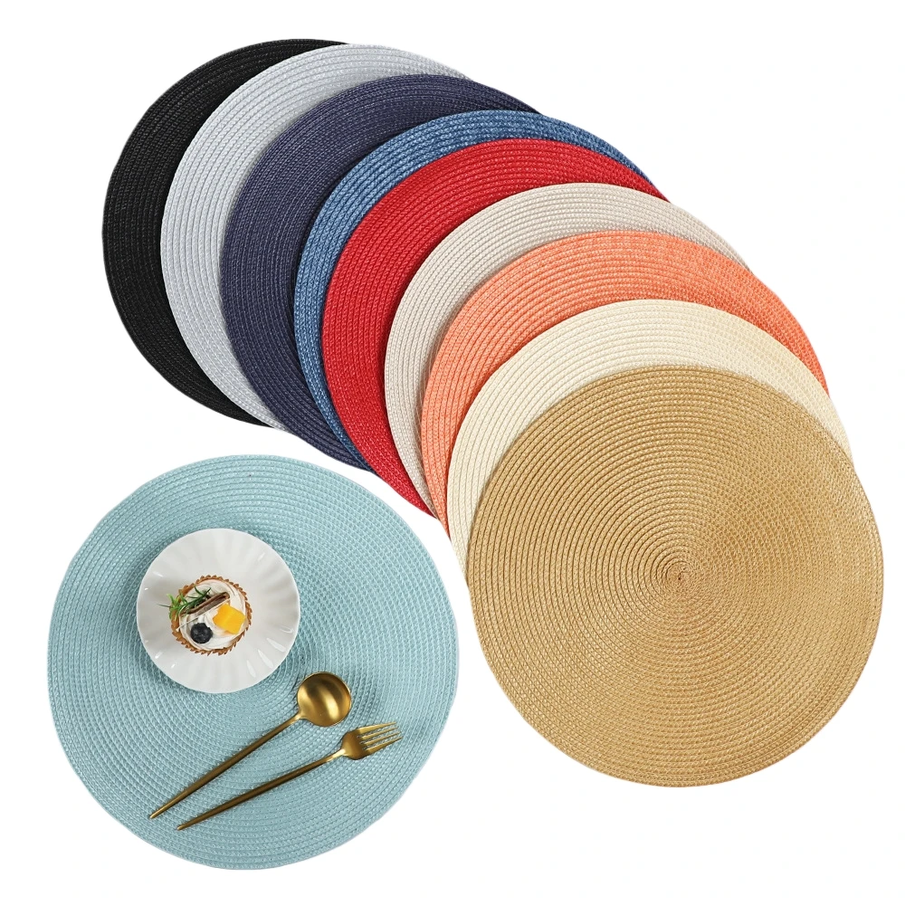 Round Placemats Set Table Mats for Hot Pots and Pans Tables Decorations Natural Woven Heat Resistant Place Mats 15 Inch Trivets