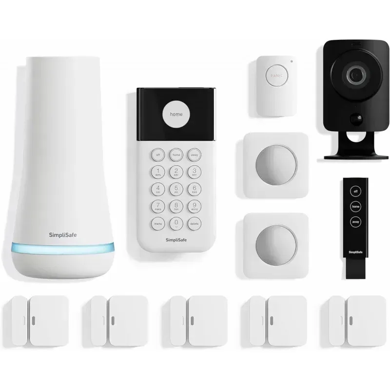 

RPD4-12 Piece Wireless Home Security System HD Camera-24/7 Professional Monitoring-No Contract-Compatible with Alexa.Google