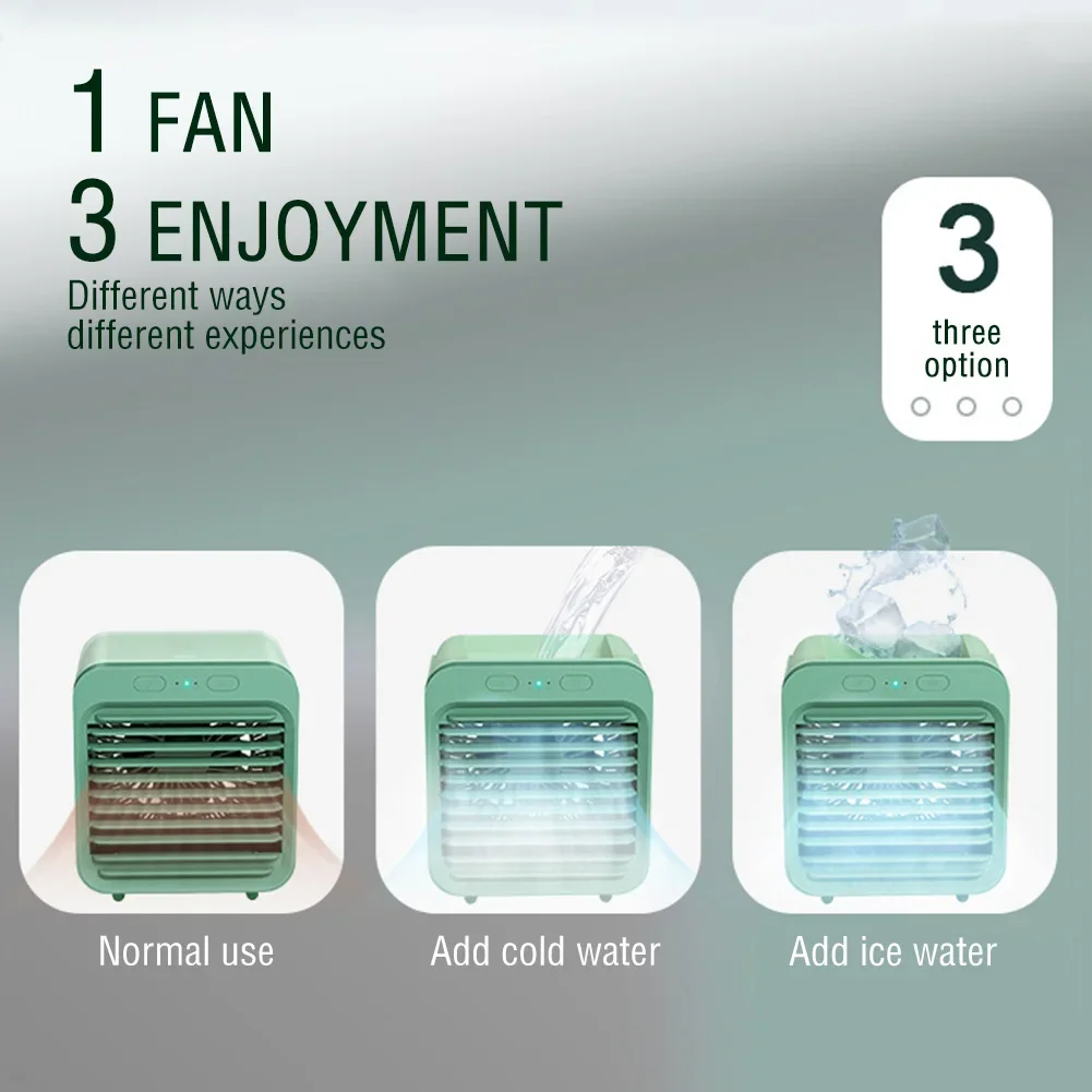 Portable Air Conditioner Fan USB Desktop Fan Rechargeable Mini Air Humidifier Cooler Table Cooling Mist Fan for Office Home image 3