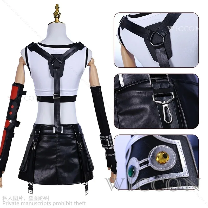 

ss23Tifa FF7 Wigs Anime Game Final Sexy Fantasy VII Costume Disguise Adult Women Cosplay Roleplay Fantasia Outfi