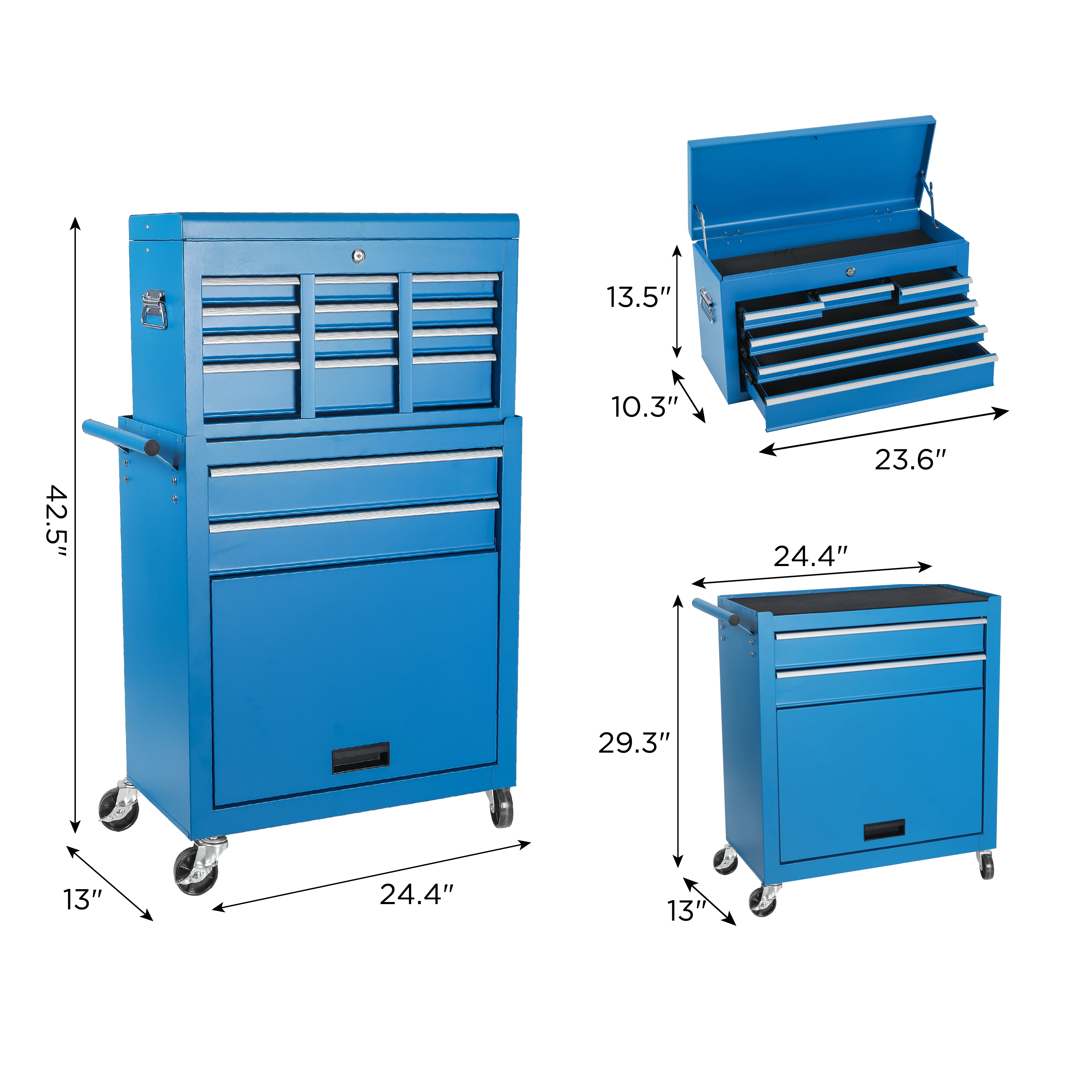 Cabinet Drawers Steel Storage Tool Tool cabinet Toolbox Toolbox wheels Use Wheels Tool Chest, 8-Drawer Rolling Tool Storage Cabi