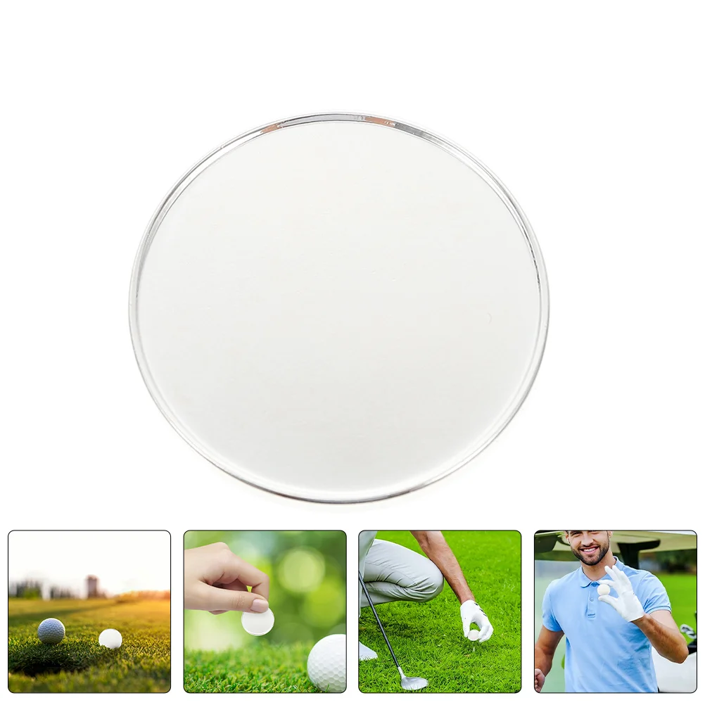 

6pcs Golf Ball Position Markers 25Mm Blank Round Silver Durable Disc For Putting Green Training Aids Accessory