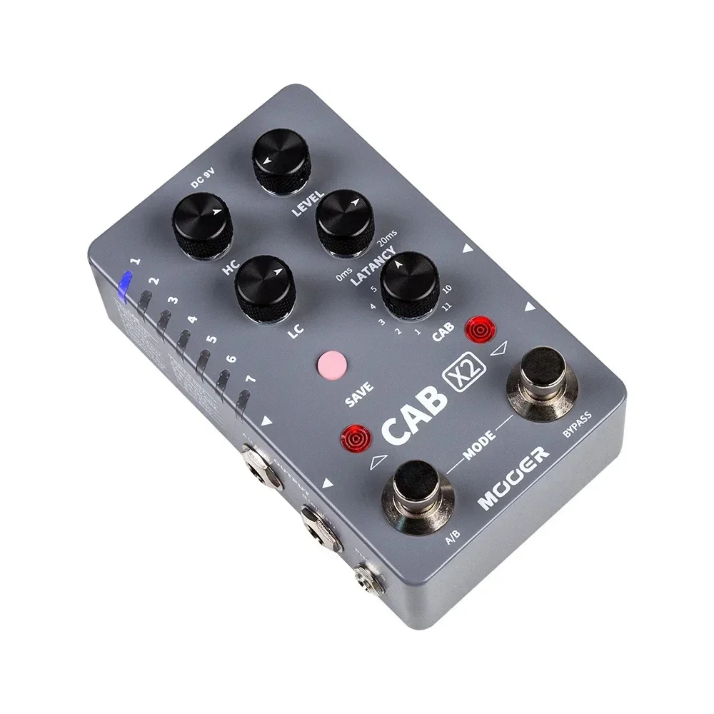 MOOER CAB X2 Stereo IR Cabinet Simulation Pedal Dual Channel Cab Simulation Guitar Effects Pedal 14 Presets 11 Factory IR