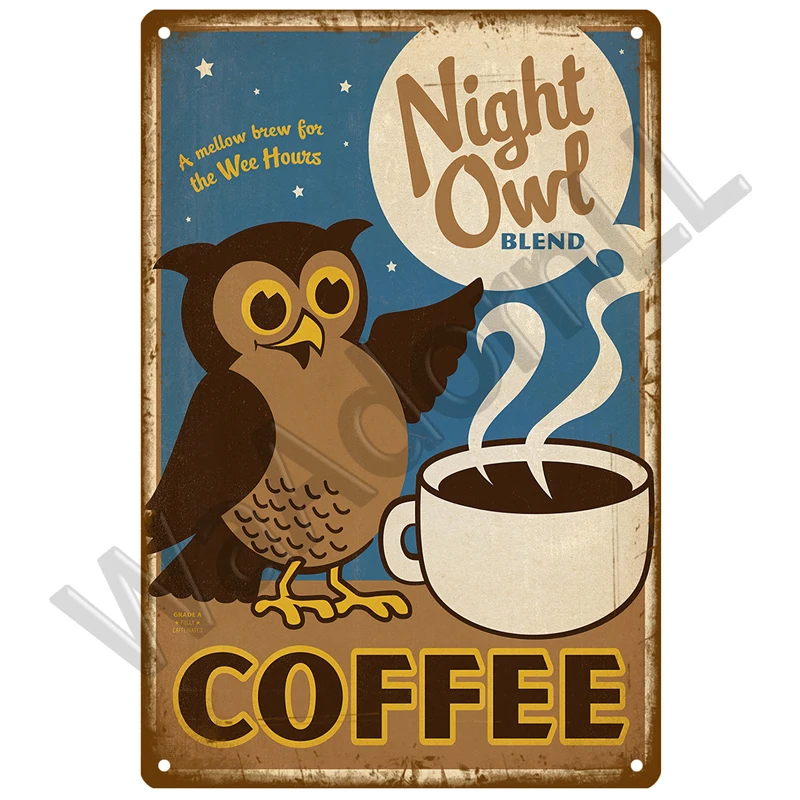 Metal Sign Decor Coffee Tin Sign Vintage Plaque Metal Plate Retro Wall Art Posters For Kitchen Bar Pub Iron Painting Decoration