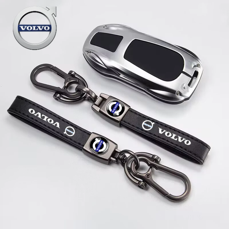 

For Volvo Car Badge Leather Keychain Rust Proof Keyring Accessories For Volvo Xc60 Xc90 V40 V60 S60 V50 V90 S80 C40 XC40 V70 XC7