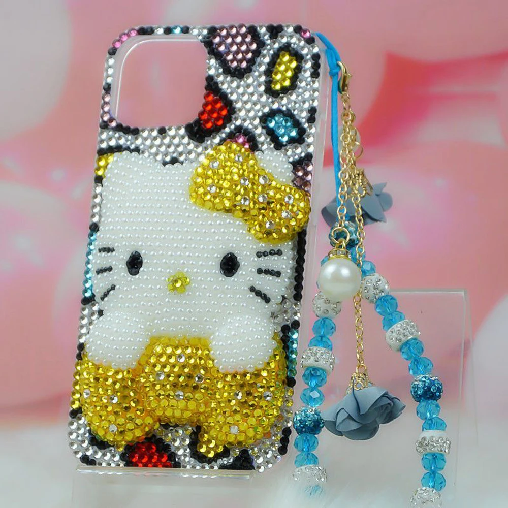 Imagem -05 - Rhinestone Bling Cristal Telefone Case Cadeia Transparente Tampa para Iphone 16 12 13 14 15pro Max x xs xr Plus se 10