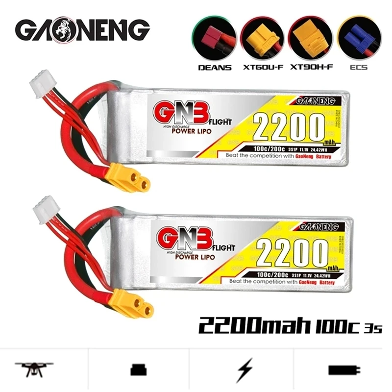 

Original GNB 3s 11.1v 2200mAh 100c/200c Lipo Battery For RC Racing Cars Four Drive Off-Road Spare Parts 11.1v Battery