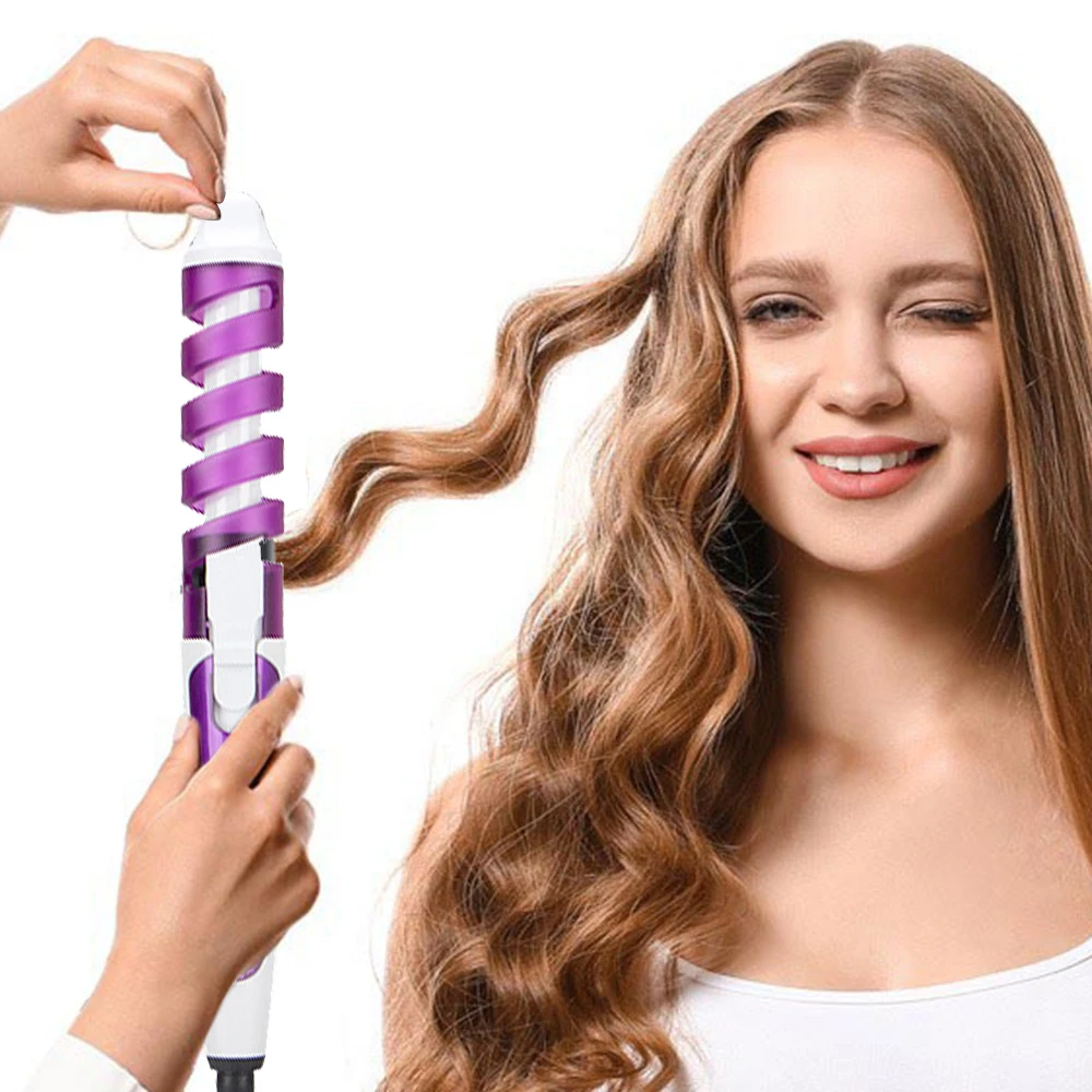 

Anti-Scald Ceramic Curling Wand,Portable Curling Iron,Automatic Spiral Hair Curler for Women,Detangle Scald-Free Fast Heating Ro