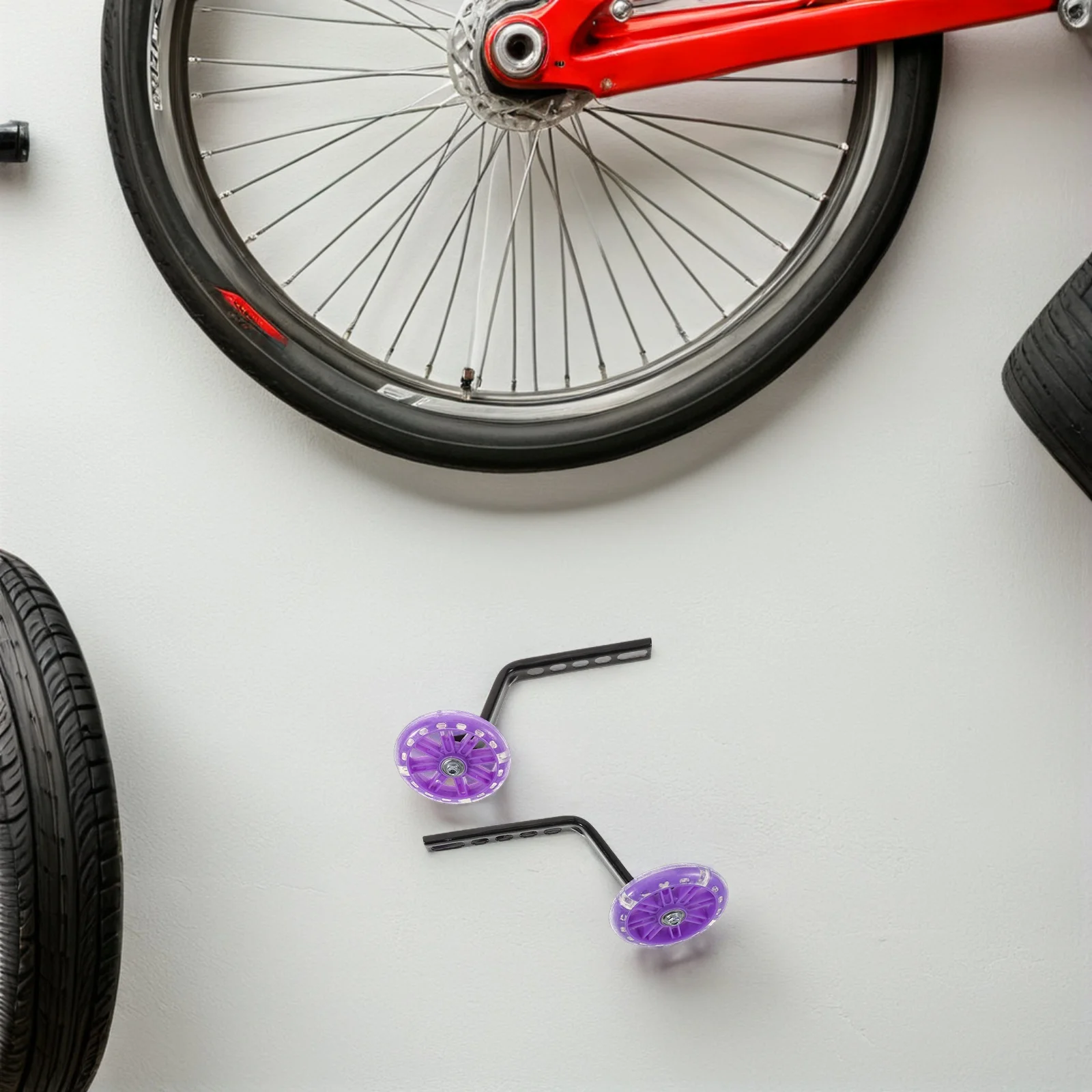 

1Pair Bike Training Wheel with Flashing Wheels Bicycle Auxiliary Stabilizers for Balance Support Easy Install