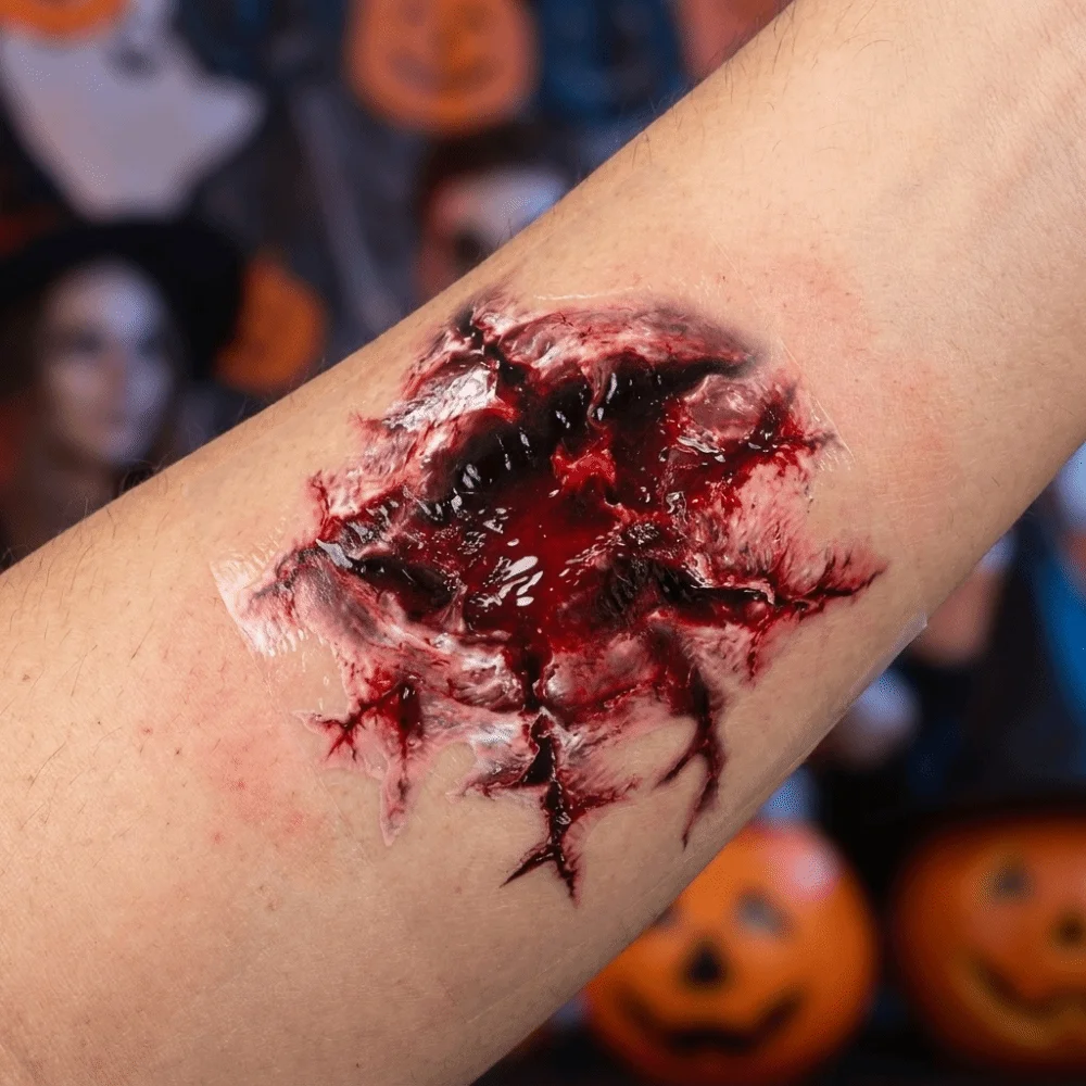 5PCS/SET Long-Lasting Temporary Tattoo Stickers Waterproof Simulation Bloody Scar Tattoos Decals Bloody Realistic
