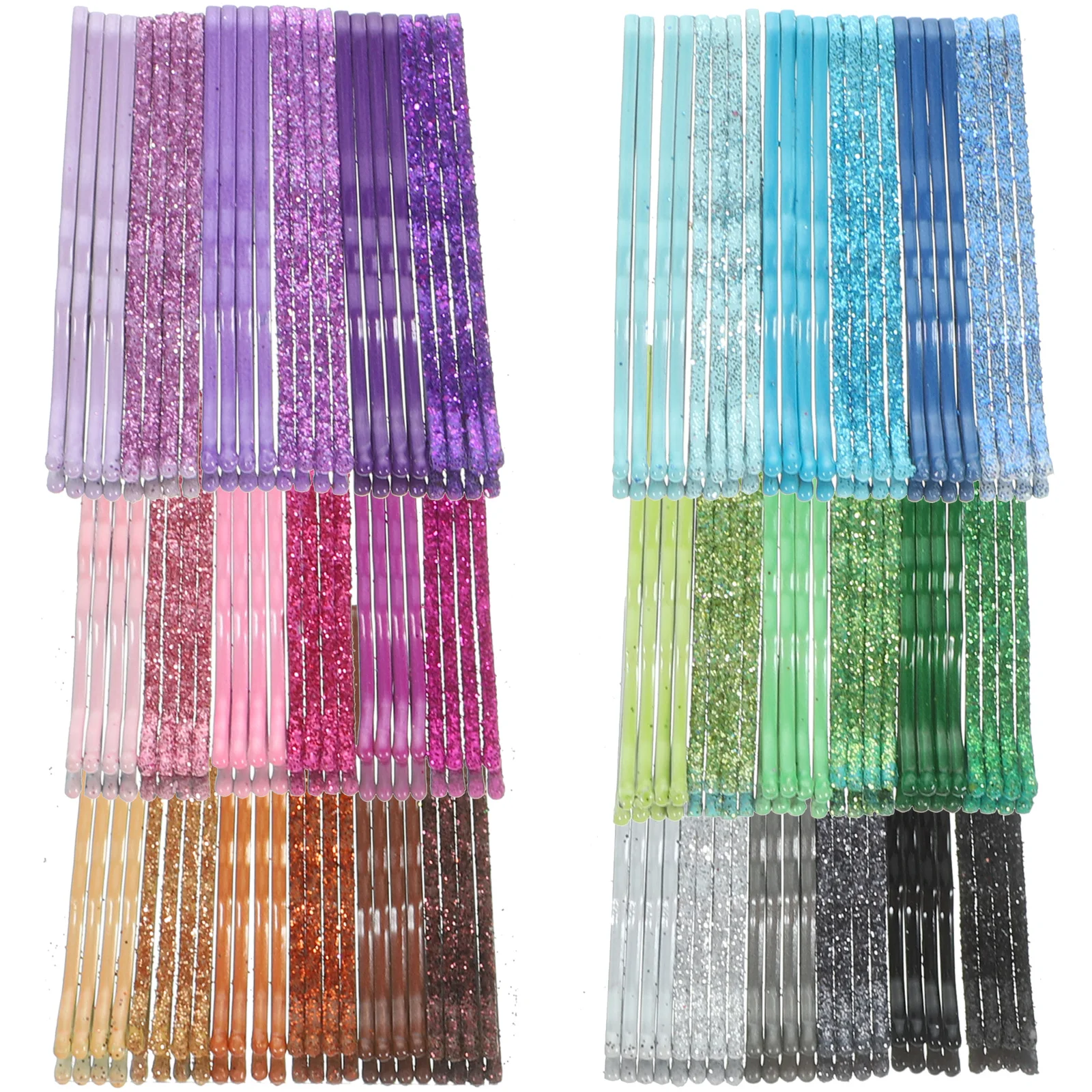 

144pcs Glitter Hair Clips Metal Bobby Pins Women Girls Fancy Styling Barrettes for Thick Thin Hair Wave Design Durable
