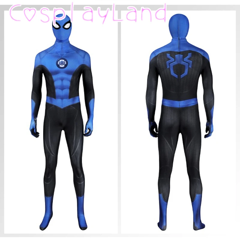 

Superhero Man Jumpsuit Peter Parker Cosplay Costume Christmas Halloween Costumes Comic Con Suit Print Blue Zentai Bodysuit