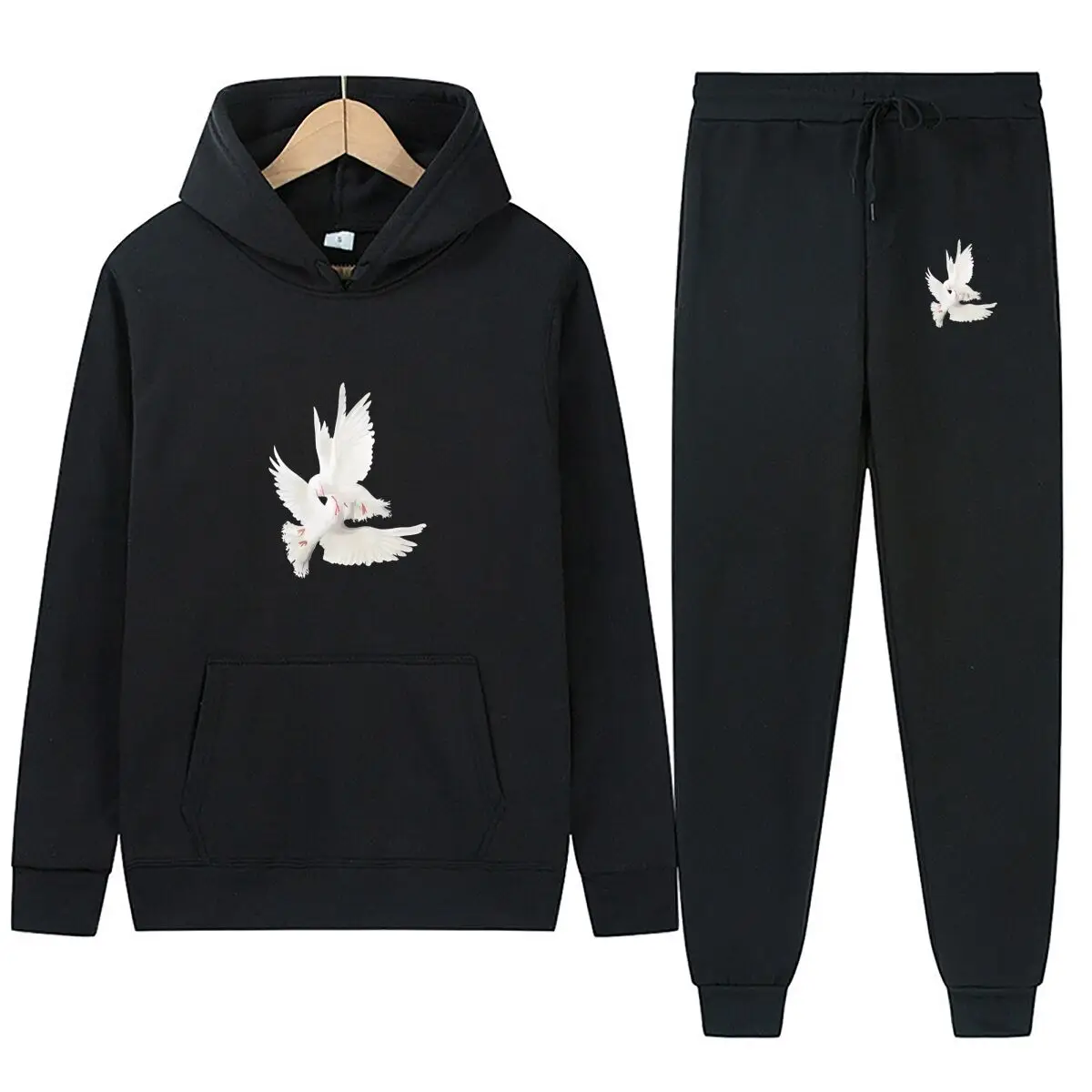 الجديد في اثنين من الحمائم البيضاء رياضية طباعة بلوزات 2 قطعة مجموعة ملابس الركض الرياضية غير الرسمية ملابس يومية عالية الجودة #4