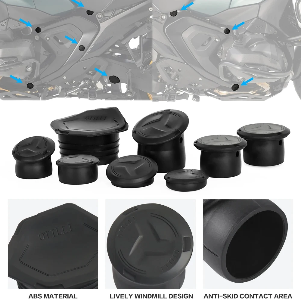 

For BMW R 1300 GS R1300GSA Frame Hole Cover Caps R1300GS Adventure Decorative Frame Cap Kit Dust Proof Motorcycle Protector