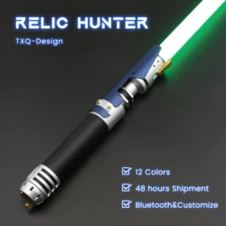 TXQSABER Relic Hunter RGB Lightsaber Metal Hilt Heavy Dueling SN Pxiel Laser Sword Infinite Color Change Smooth Swing Blaster