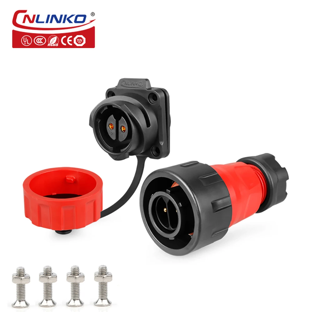 CNLINKO YM24 Waterproof IP68 Industrial Power Male Female Plug Socket Connector 2 3 4 10 12 19 24 Pin M24 Connectors PBT Plastic