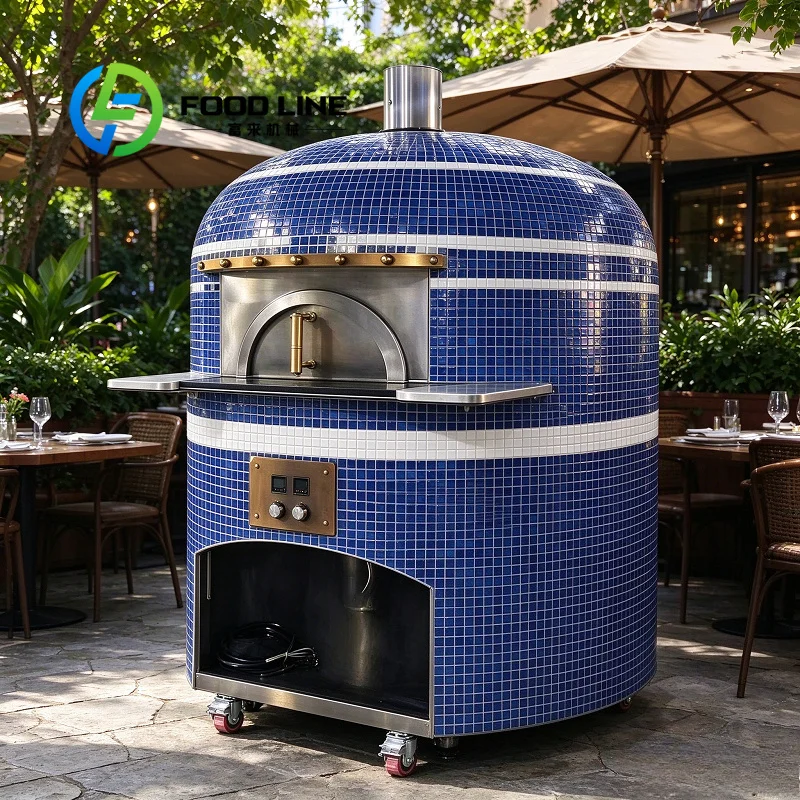 New Design Large Commercial Pizza Oven Wood Fired Dome Shape Even Heat Distribution Hotel Kitchen Pizza Baking In Stock Supply