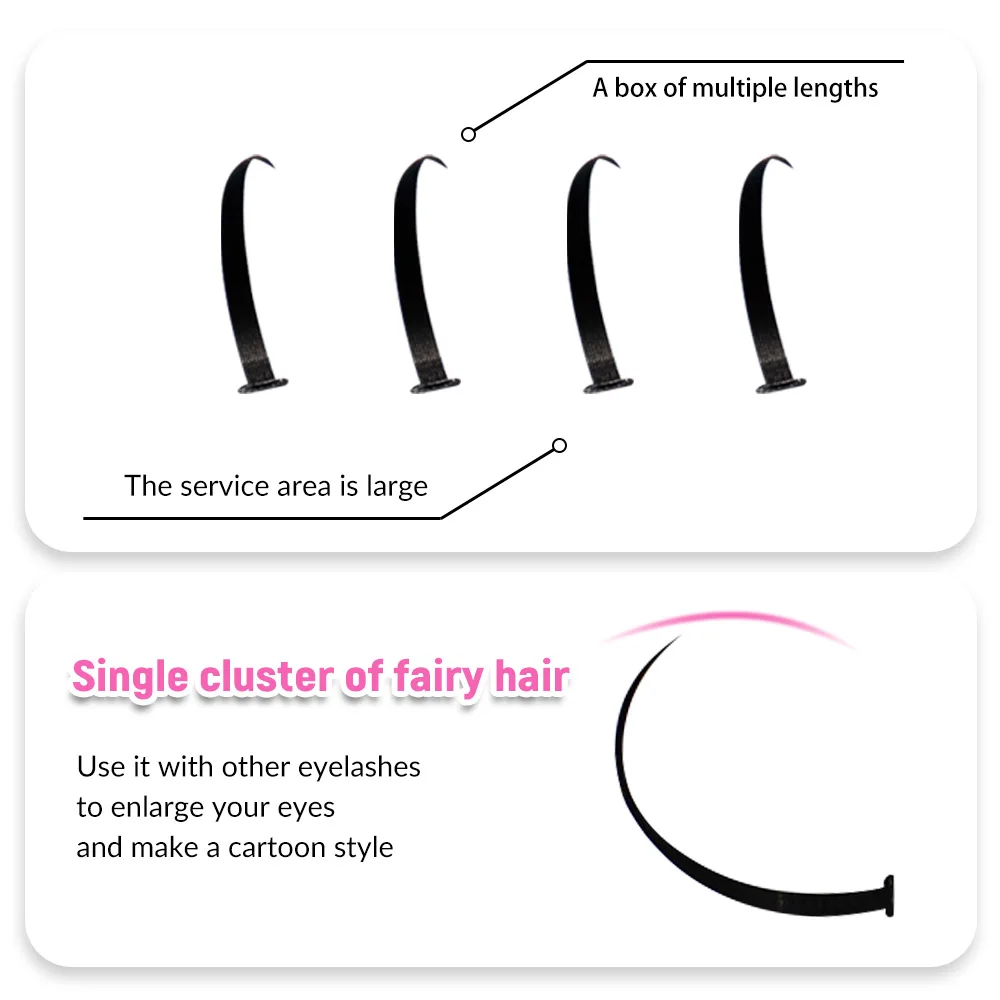 Ensemble de cils supérieurs et inférieurs féeriques mixtes à 12 rangées, outil de maquillage pour extensions de cils de Style féerique