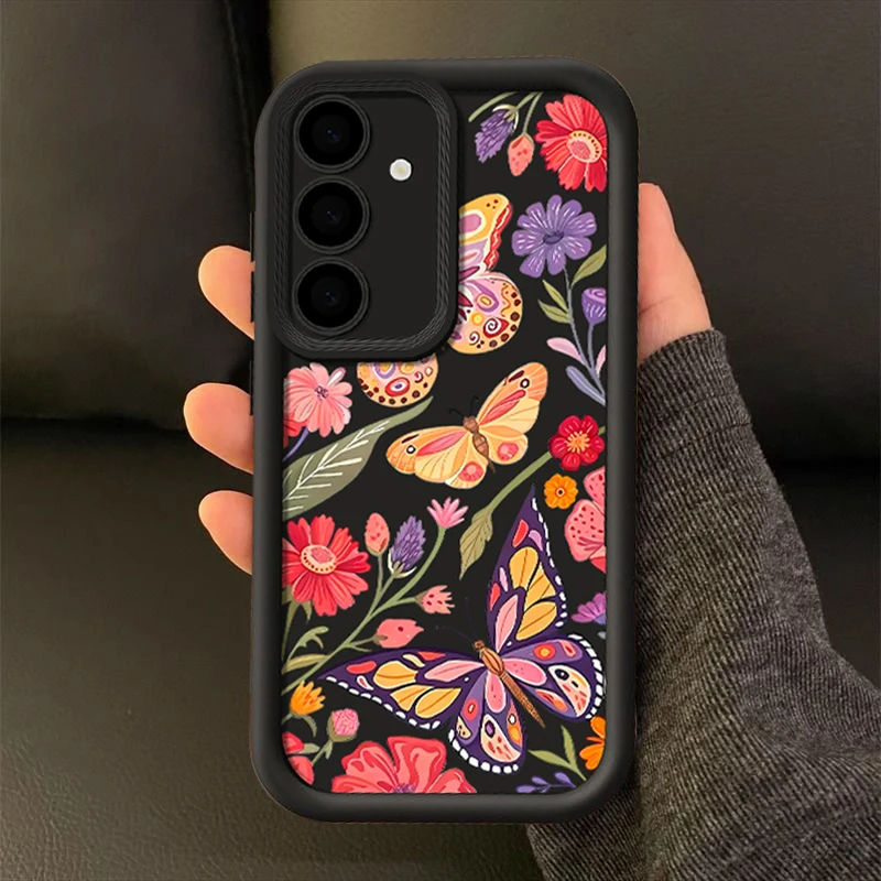 

Flowers Pattern Case For Samsung Galaxy S25 Edge S24 S23 Ultra S22 Plus A17 A56 A36 A26 A16 5G A55 A15 A54 S24 S23 FE Soft Cover