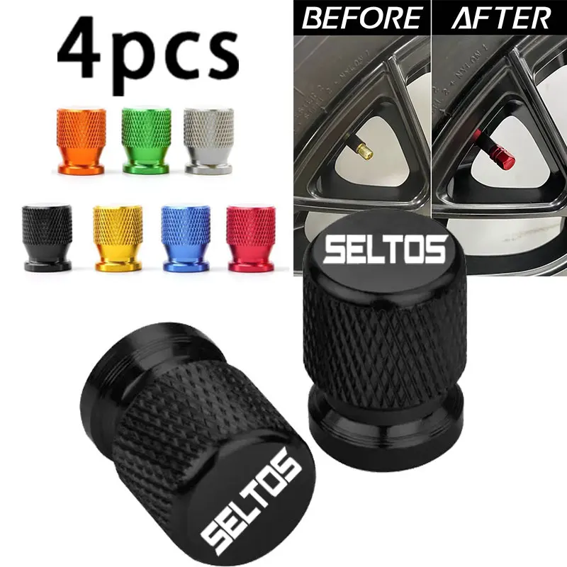 Car Accessories Wheel Tire Valve Caps Stem Cover Plug For KIA SELTOS